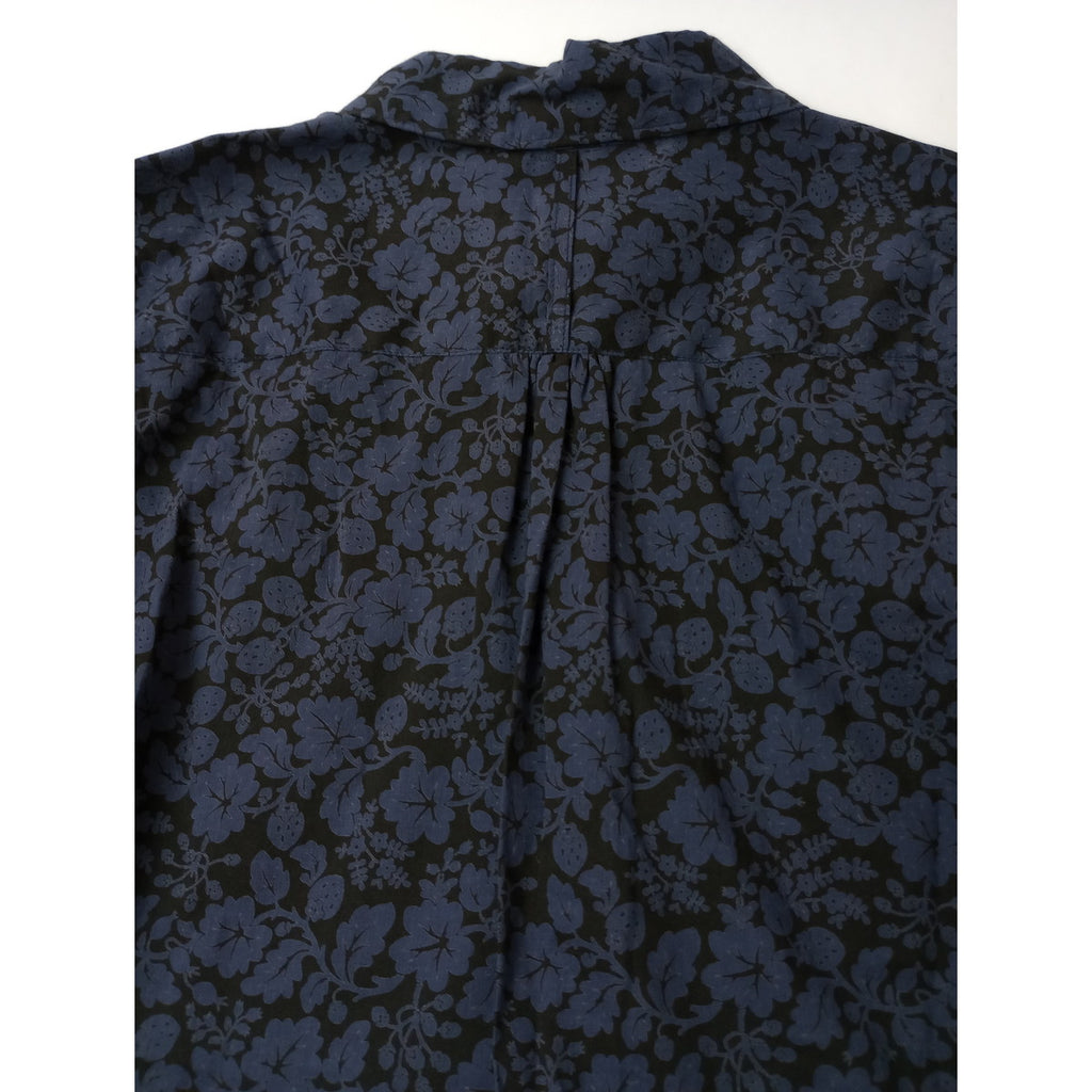 R&D.M.Co- オールドマンズテーラー COTTON LAWN WILD BERRY SMALL COLLAR SHIRT  ワイルドベリー スモールカラー シャツ ブラウス ネイビー 【中古】