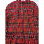 R&D.M.Co- オールドマンズテーラー TARTAN CHECK タータンチェック シャツワンピース ロング 赤 リネン 麻 100％  S 【中古】