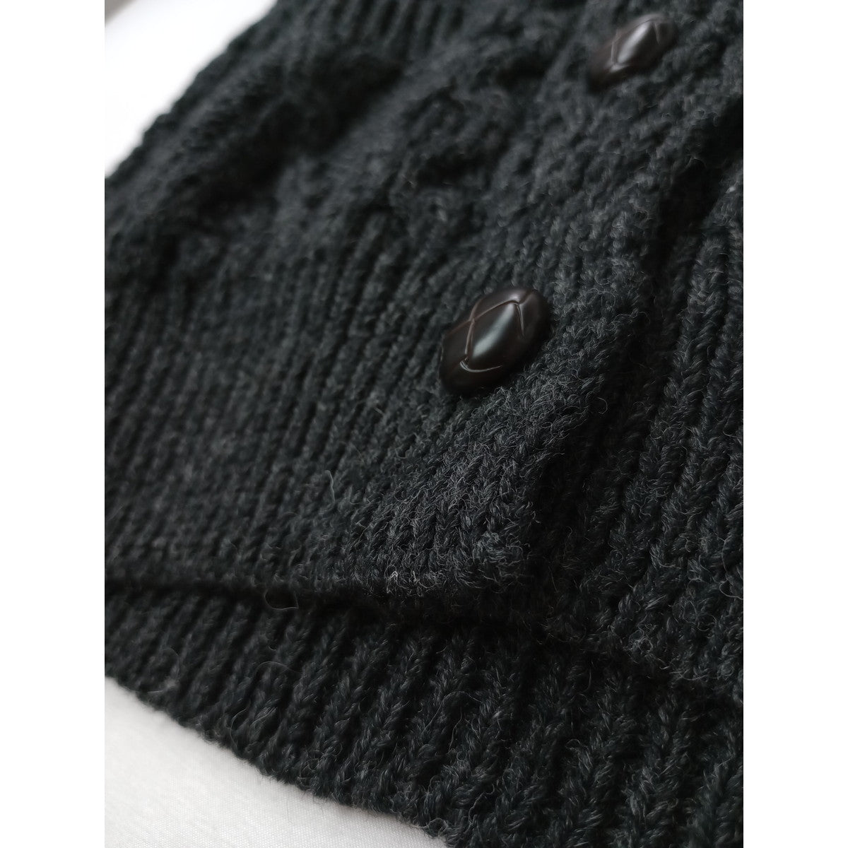aran woollen mills アランウーレンミルズ アイルランド製 ケーブル編み ニットベスト ウール 毛 100％ トップス  グレー M  (9M＋2478)【中古】