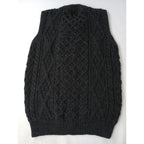 aran woollen mills アランウーレンミルズ アイルランド製 ケーブル編み ニットベスト ウール 毛 100％ トップス  グレー M  (9M＋2478)【中古】