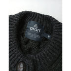 aran woollen mills アランウーレンミルズ アイルランド製 ケーブル編み ニットベスト ウール 毛 100％ トップス  グレー M  (9M＋2478)【中古】