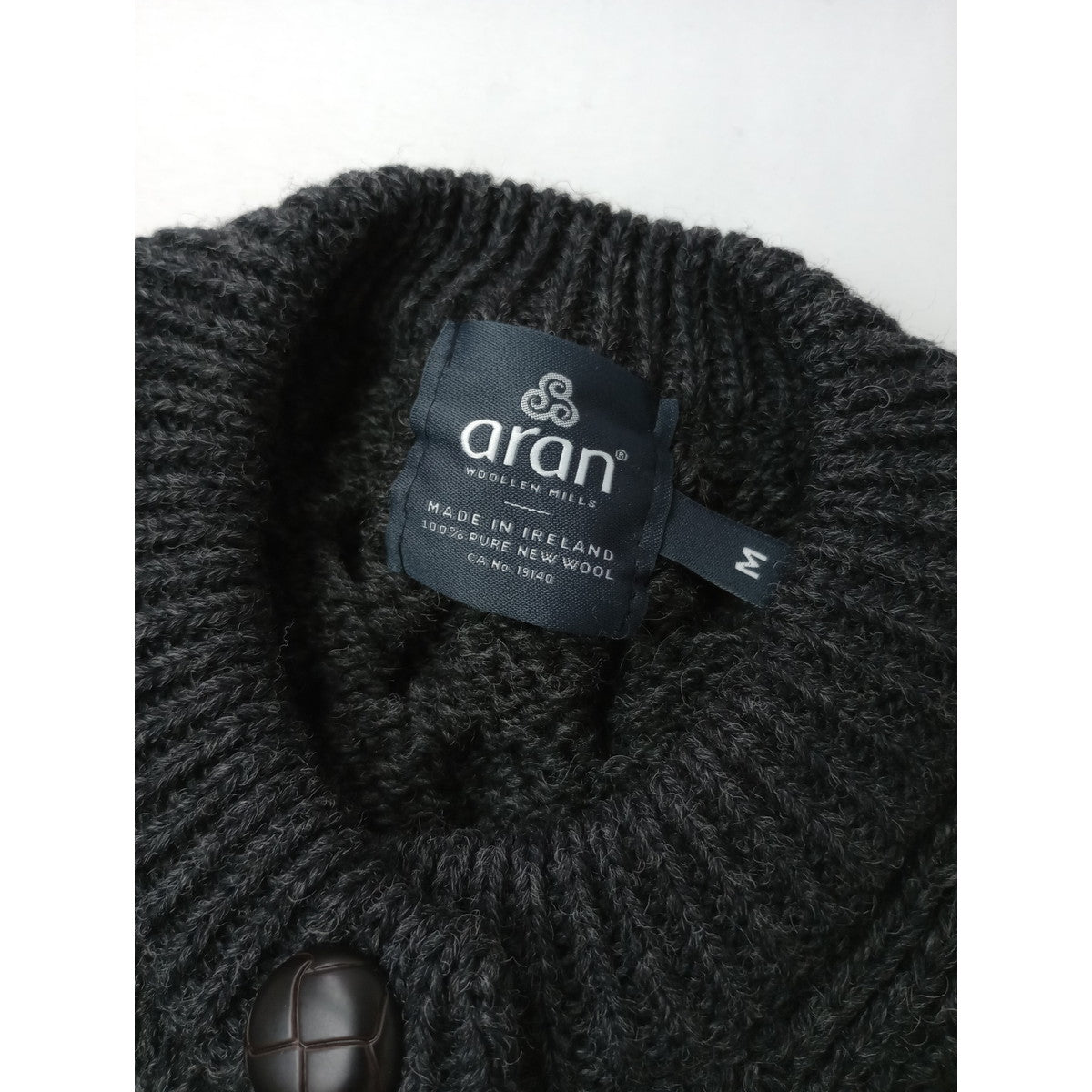 aran woollen mills アランウーレンミルズ アイルランド製 ケーブル編み ニットベスト ウール 毛 100％ トップス  グレー M  (9M＋2478)【中古】
