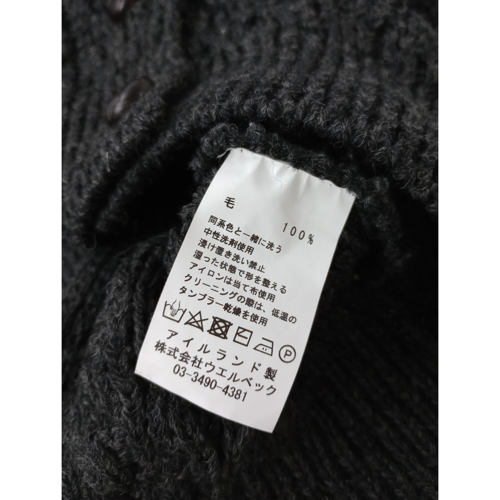 aran woollen mills アランウーレンミルズ アイルランド製 ケーブル編み ニットベスト ウール 毛 100％ トップス  グレー M  (9M＋2478)【中古】