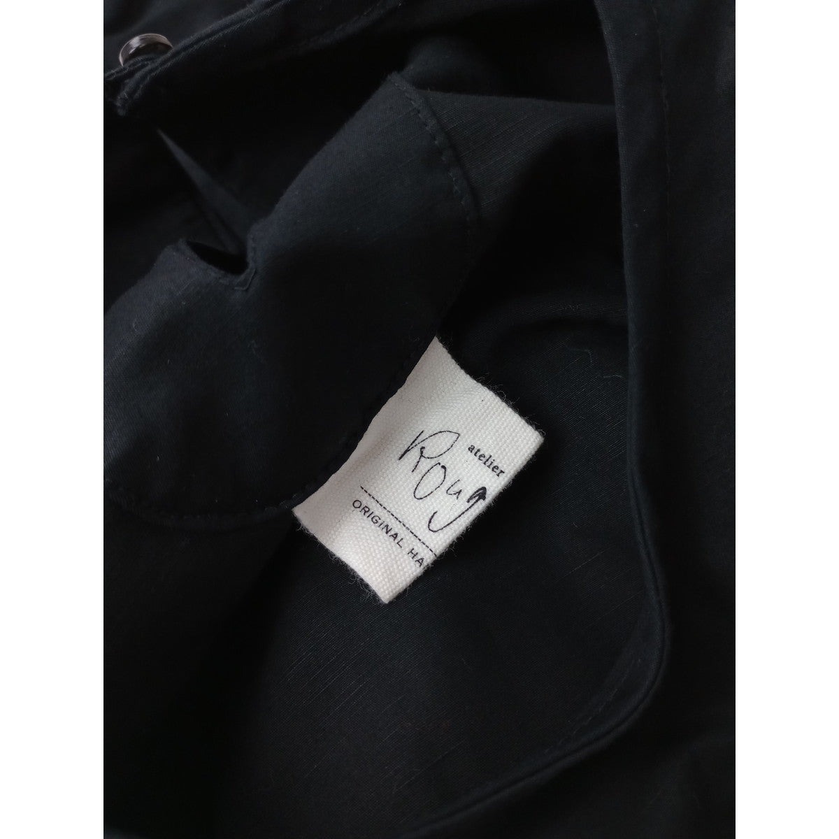atelier Rough atour アトリエ ラフ アトゥール タック プリーツ ロングワンピース 黒 ブラック 【中古】
