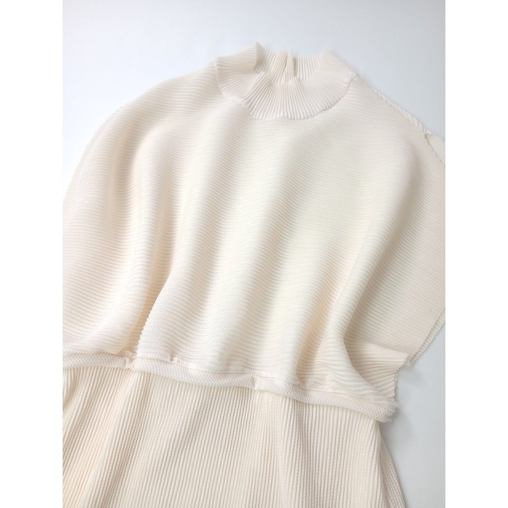 Jens イェンス Waffle pleats Dress ワッフル プリーツ ロングワンピース ドレス アイボリー  2【中古】