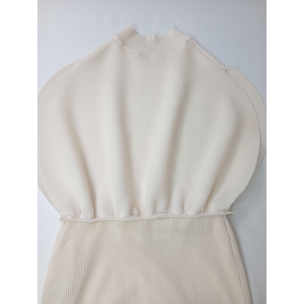 Jens イェンス Waffle pleats Dress ワッフル プリーツ ロングワンピース ドレス アイボリー  2【中古】