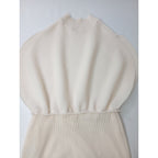 Jens イェンス Waffle pleats Dress ワッフル プリーツ ロングワンピース ドレス アイボリー  2【中古】