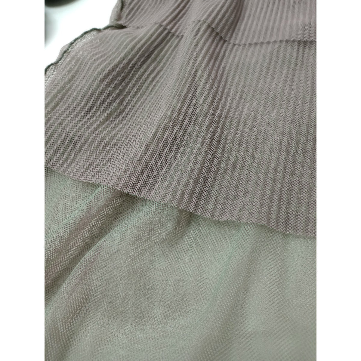 Jens イェンス pleats Dress レイヤード プリーツ ロングワンピース ドレス  グレージュ カーキ    【中古】