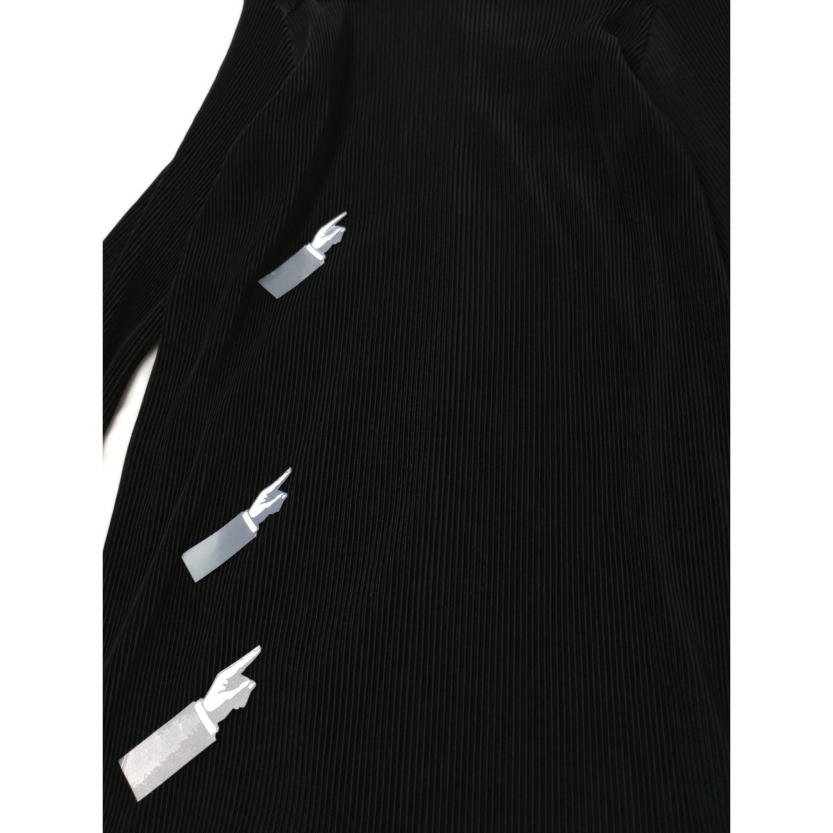 Jens イェンス プリーツ ロング 長袖  深スリット ワンピース 黒 ブラック  【中古】