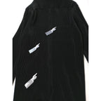 Jens イェンス プリーツ ロング 長袖  深スリット ワンピース 黒 ブラック  【中古】