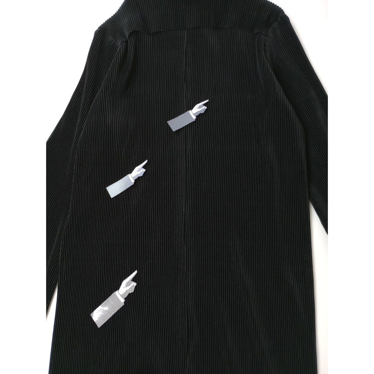 Jens イェンス プリーツ ロング 長袖  深スリット ワンピース 黒 ブラック  【中古】