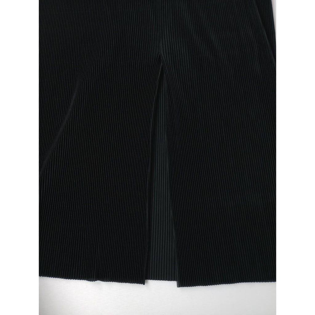 Jens イェンス プリーツ ロング 長袖  深スリット ワンピース 黒 ブラック  【中古】