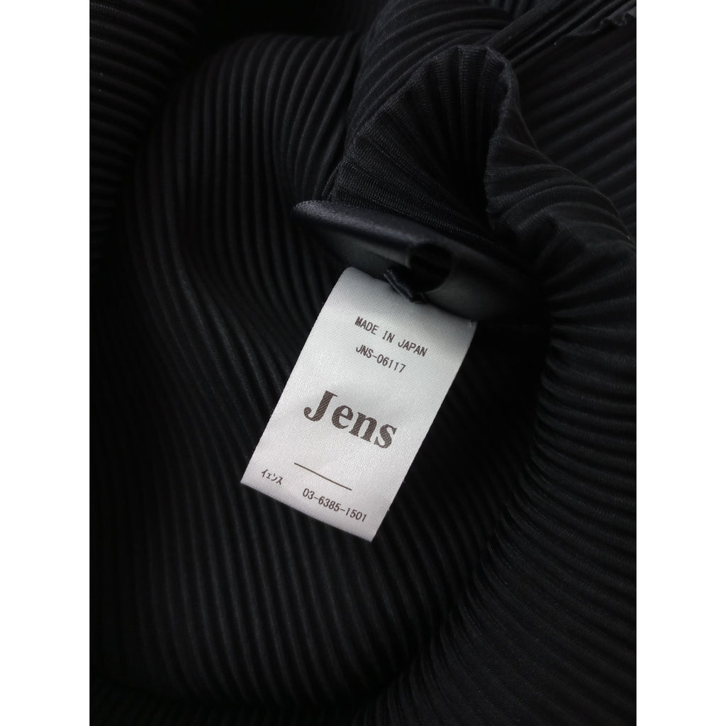 Jens イェンス プリーツ ロング 長袖  深スリット ワンピース 黒 ブラック  【中古】