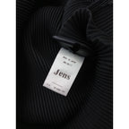 Jens イェンス プリーツ ロング 長袖  深スリット ワンピース 黒 ブラック  【中古】