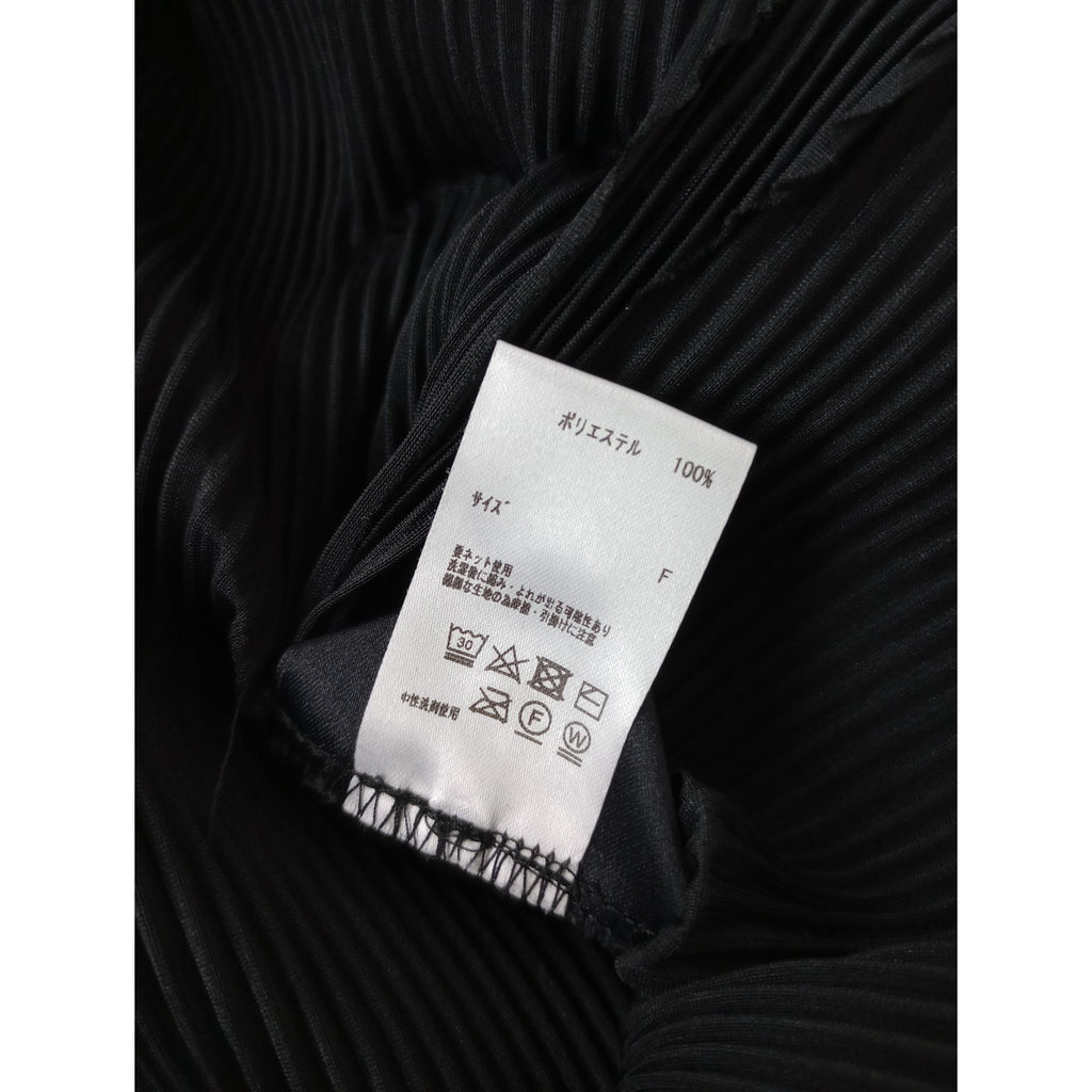 Jens イェンス プリーツ ロング 長袖  深スリット ワンピース 黒 ブラック  【中古】