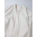NEAU ニュー Linen Collarless Jacket リネン 麻 100％ ノーカラー カラーレス ジャケット アイボリー 1   【中古】