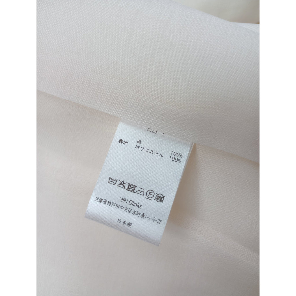 NEAU ニュー Linen Collarless Jacket リネン 麻 100％ ノーカラー カラーレス ジャケット アイボリー 1   【中古】