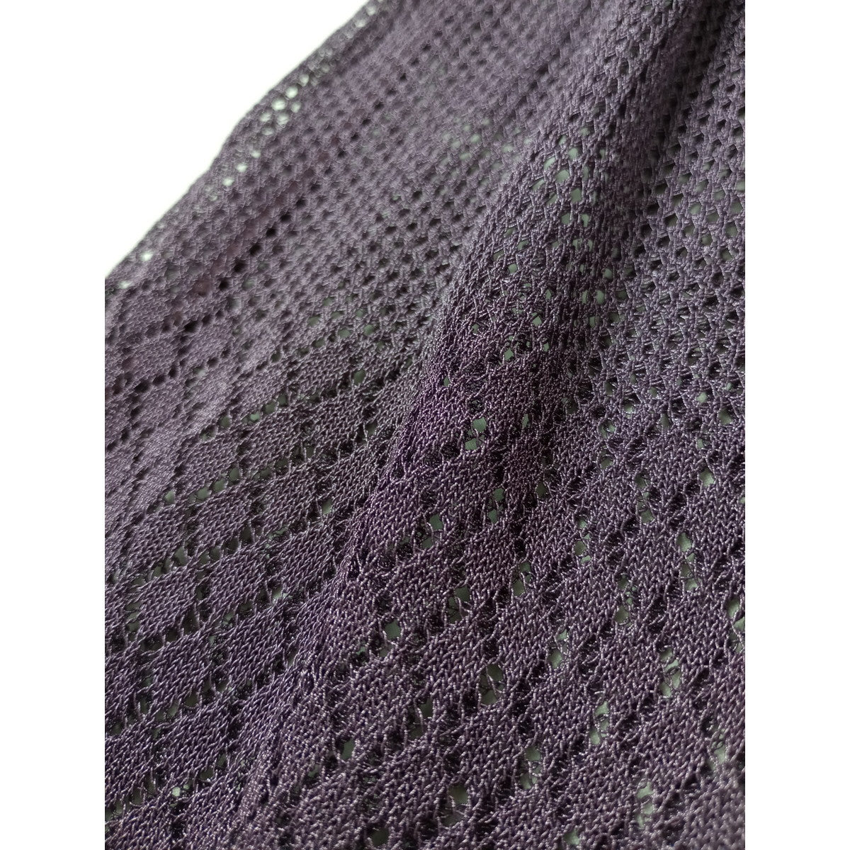 Mame Kurogouchi  マメ クロゴウチ  High Neck Mesh Dress  メッシュ カーディガン 羽織 ワンピース ロング パープル  2【中古】