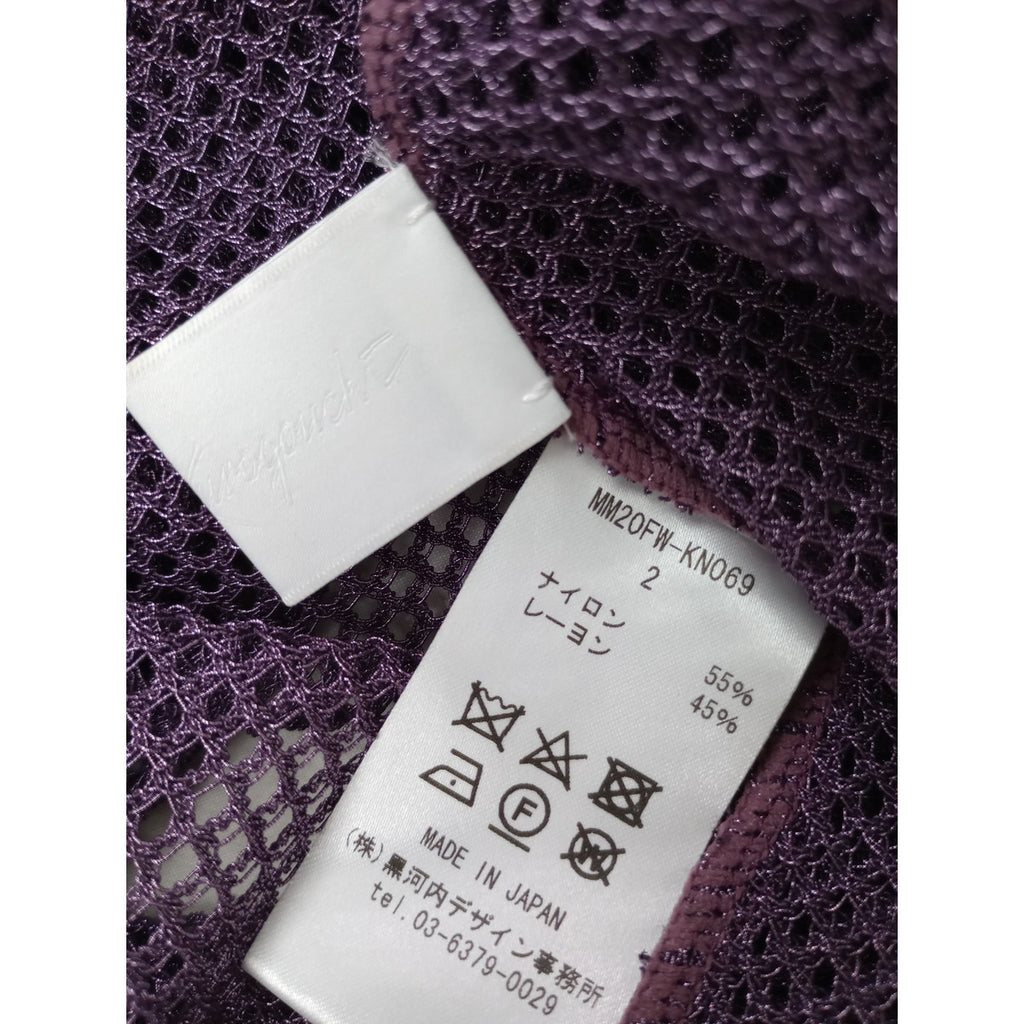Mame Kurogouchi  マメ クロゴウチ  High Neck Mesh Dress  メッシュ カーディガン 羽織 ワンピース ロング パープル  2【中古】