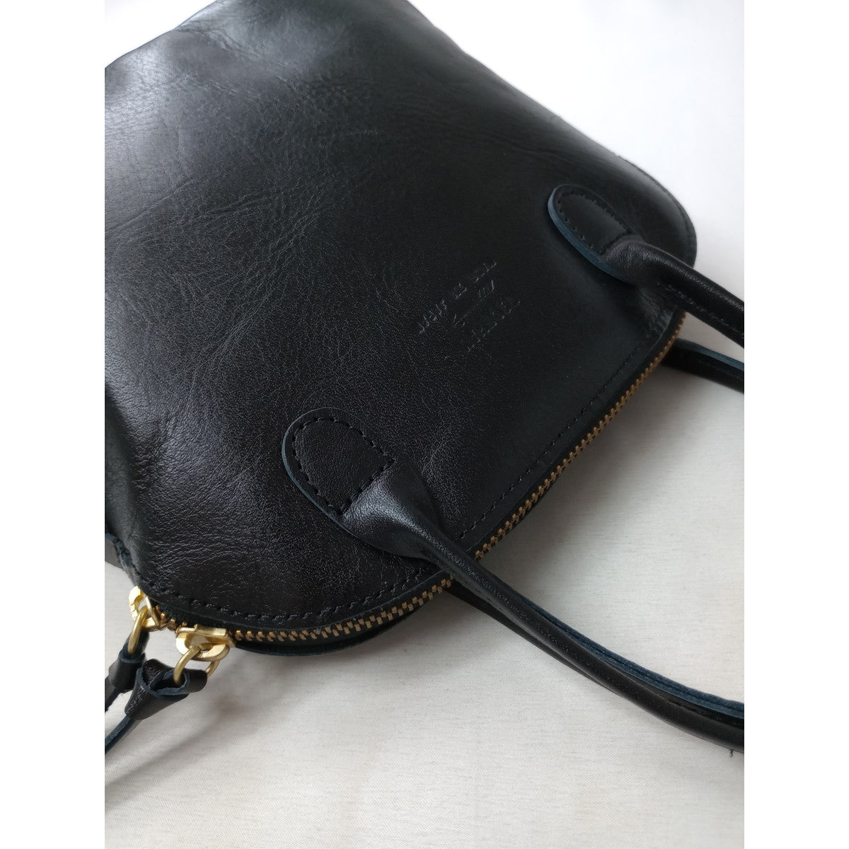 TIDEWAY タイドウェイ  LIGHT LEATHER BOSTON S  ライト レザー  ボストン バッグ  トート 黒 ブラック 【中古】