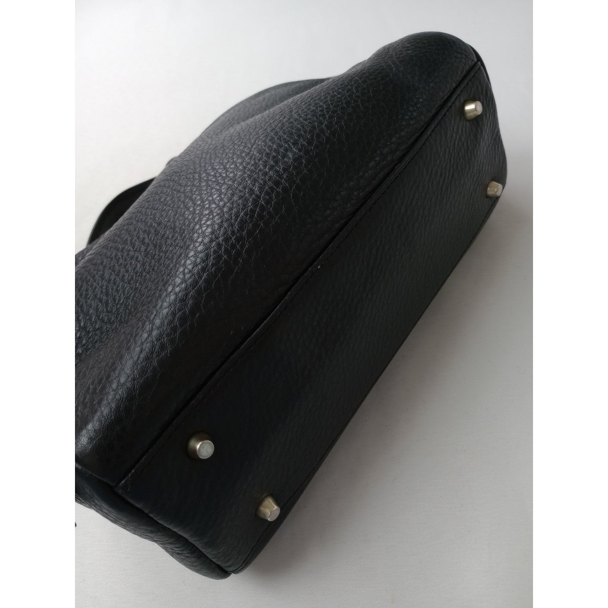 agnès b. アニエスベー レザー ハンド バッグ 黒 ブラック  【中古】