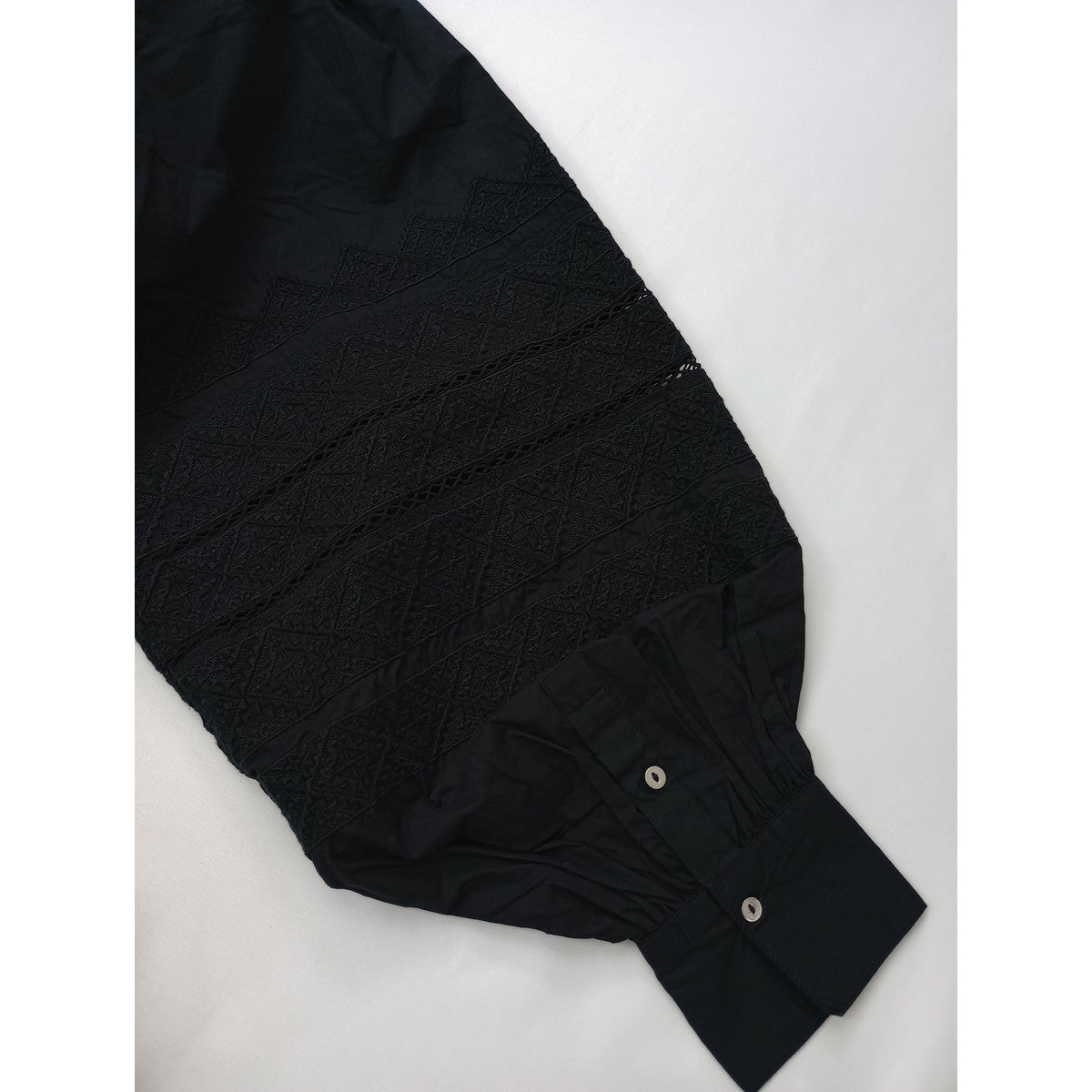 新品 ne Quittez pas ヌキテパ Fine Poplin Kika Embroidery Gather Dress 刺繍 ギャザー ドレス ロングワンピース 黒 ブラック