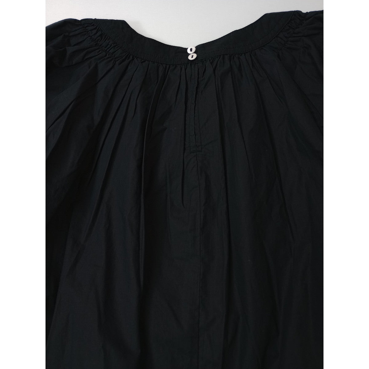 新品 ne Quittez pas ヌキテパ Fine Poplin Kika Embroidery Gather Dress 刺繍 ギャザー ドレス ロングワンピース 黒 ブラック