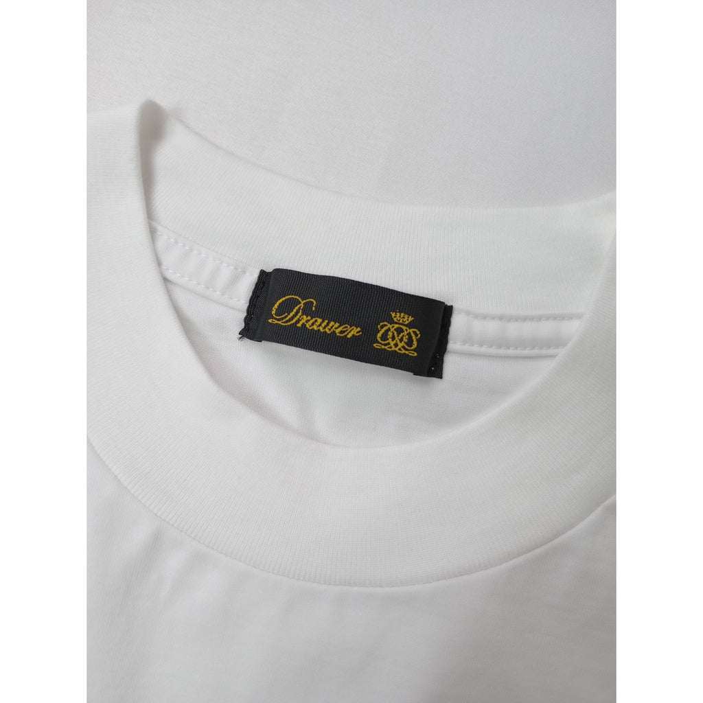 DRAWER ドゥロワー 天竺 シアーパフスリーブ クルーネック 半袖Ｔシャツ カットソー プルオーバー 白 【中古】