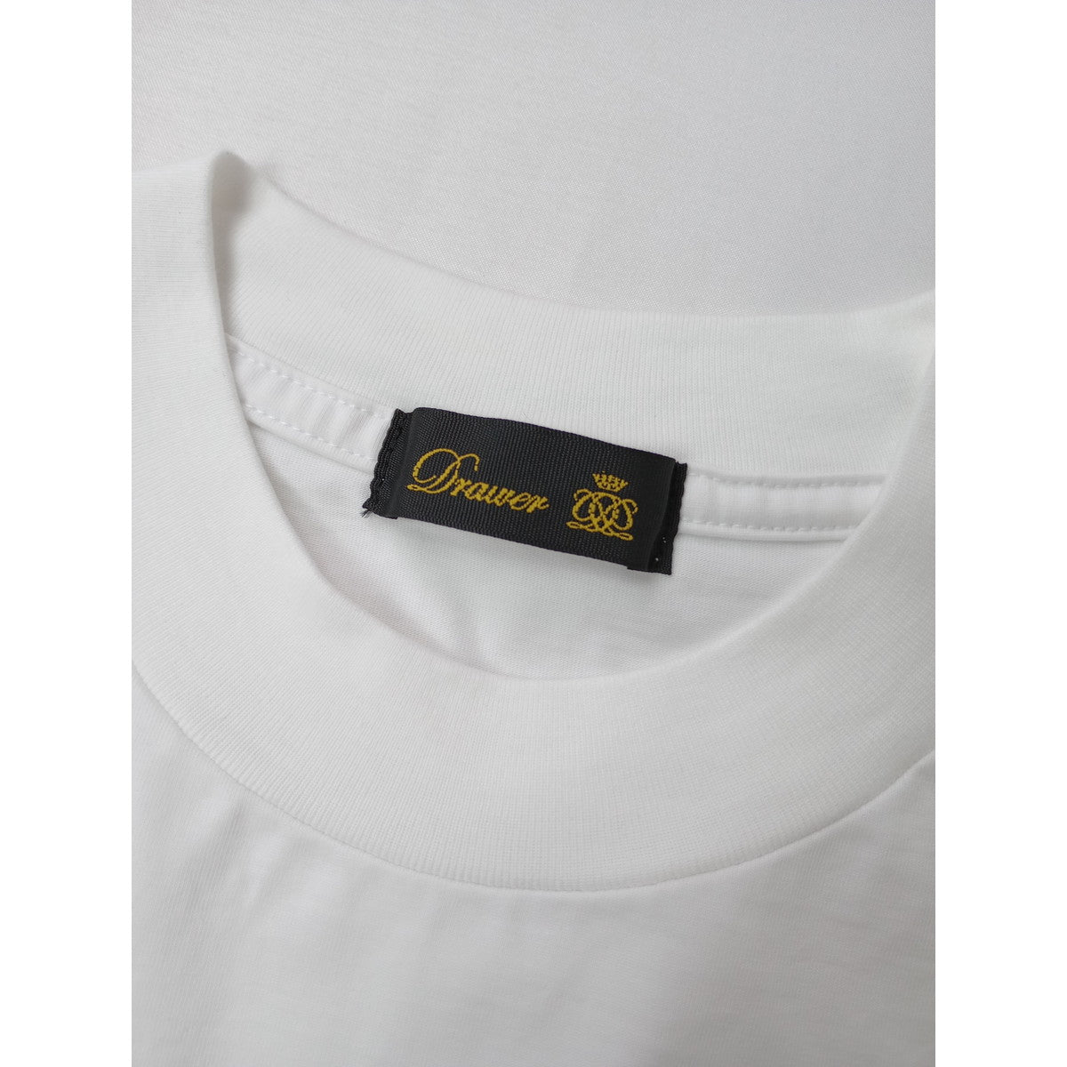 DRAWER ドゥロワー 天竺 シアーパフスリーブ クルーネック 半袖Ｔシャツ カットソー プルオーバー 白 【中古】