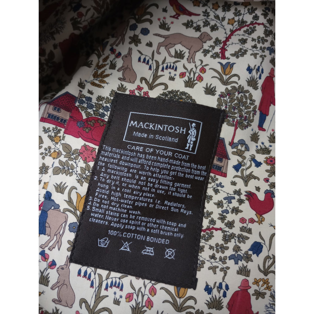 MACKINTOSH  マッキントッシュ リバティ 柄 ゴム引き トレンチコート カーキ  36  【中古】