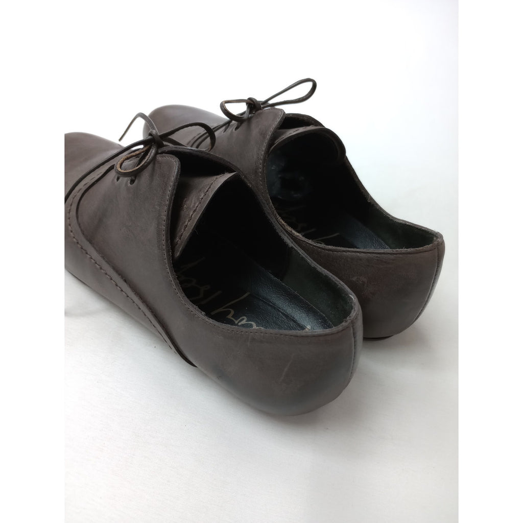 HENRY BEGUELIN  エンリーベグリン  レザー  レースアップ  シューズ  靴 ダークブラウン 37   【中古】