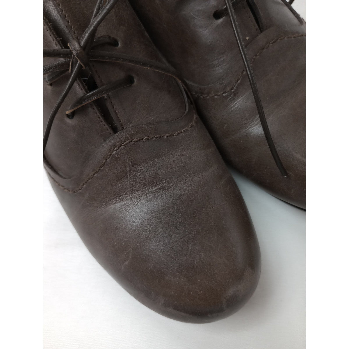 HENRY BEGUELIN  エンリーベグリン  レザー  レースアップ  シューズ  靴 ダークブラウン 37   【中古】