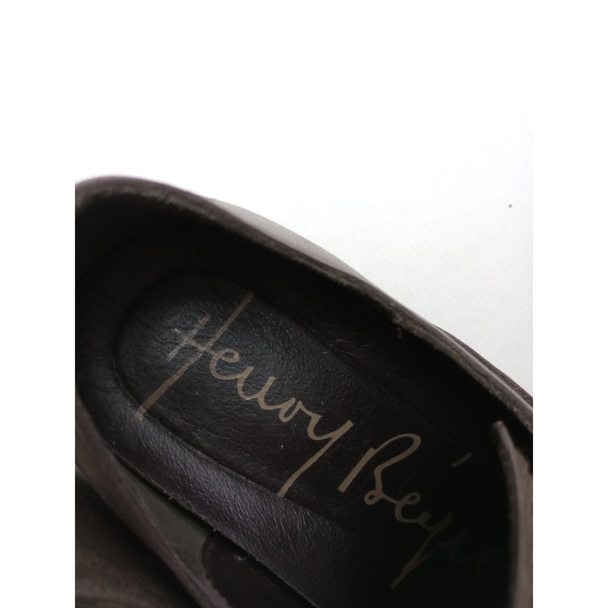 HENRY BEGUELIN  エンリーベグリン  レザー  レースアップ  シューズ  靴 ダークブラウン 37   【中古】