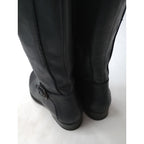 HENRY BEGUELIN エンリーベグリン レザー ロングブーツ サイドジップ 靴 黒 ブラック  38  (9M＋1198) 【中古】