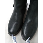 HENRY BEGUELIN エンリーベグリン レザー ロングブーツ サイドジップ 靴 黒 ブラック  38  (9M＋1198) 【中古】