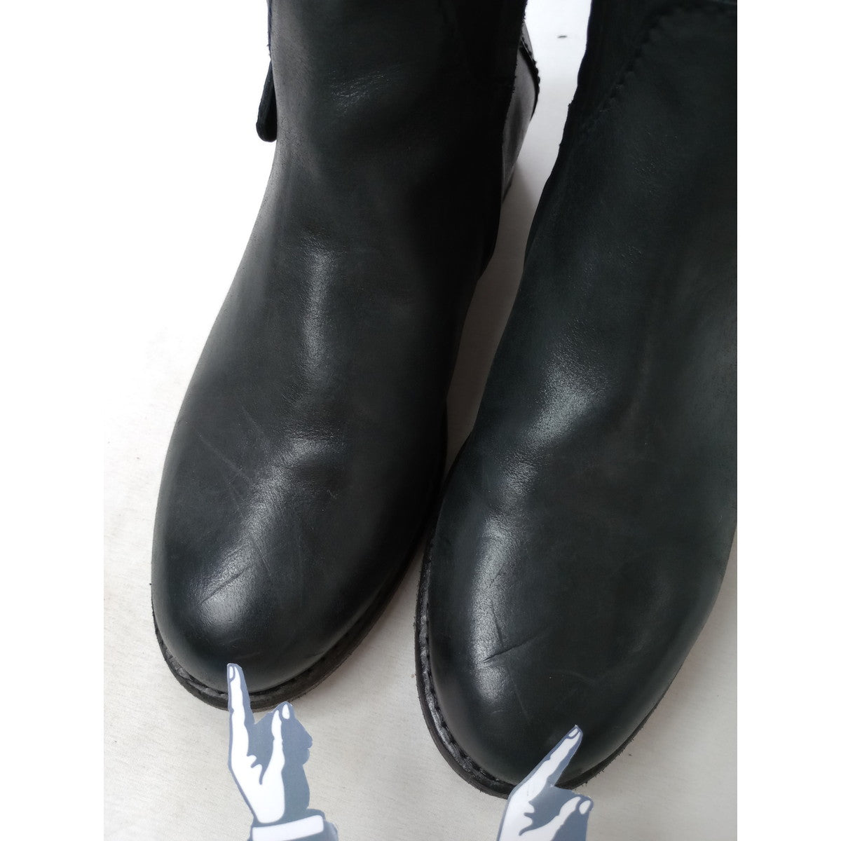 HENRY BEGUELIN エンリーベグリン レザー ロングブーツ サイドジップ 靴 黒 ブラック  38  (9M＋1198) 【中古】