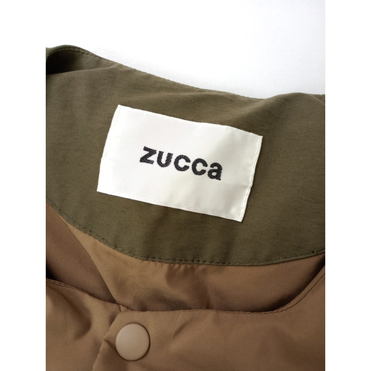 ZUCCa   ズッカ  ダウン ジャケット  カーキ  ベージュ S  (10M＋1201)【中古】