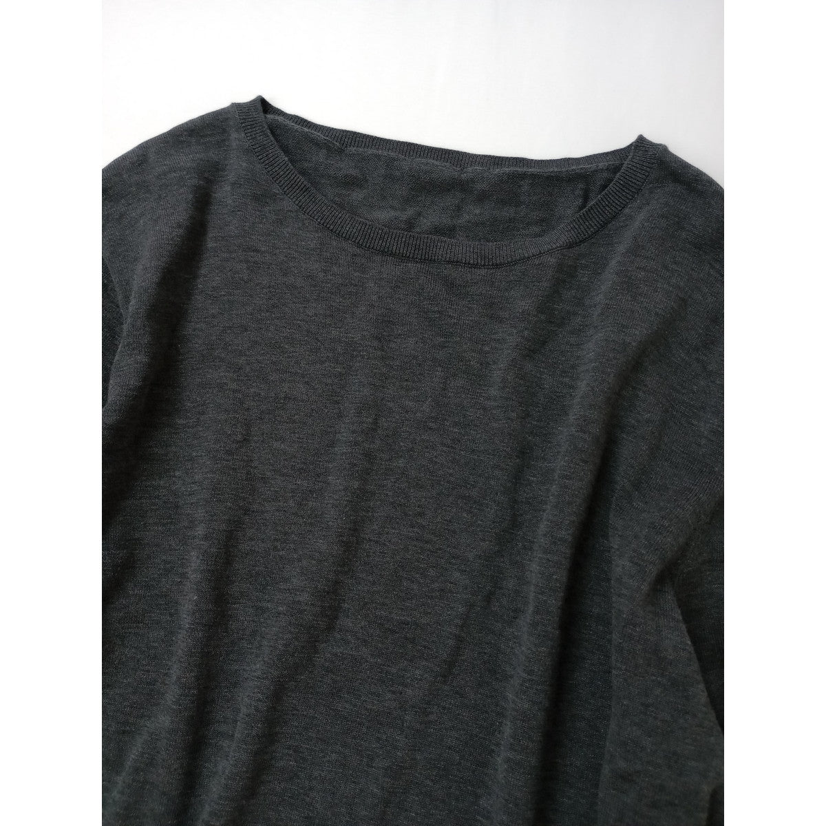26SS  MICA & DEAL マイカ＆ディール  ショート ニット T-shirt  Tシャツ トップス  グレー FREE【中古】