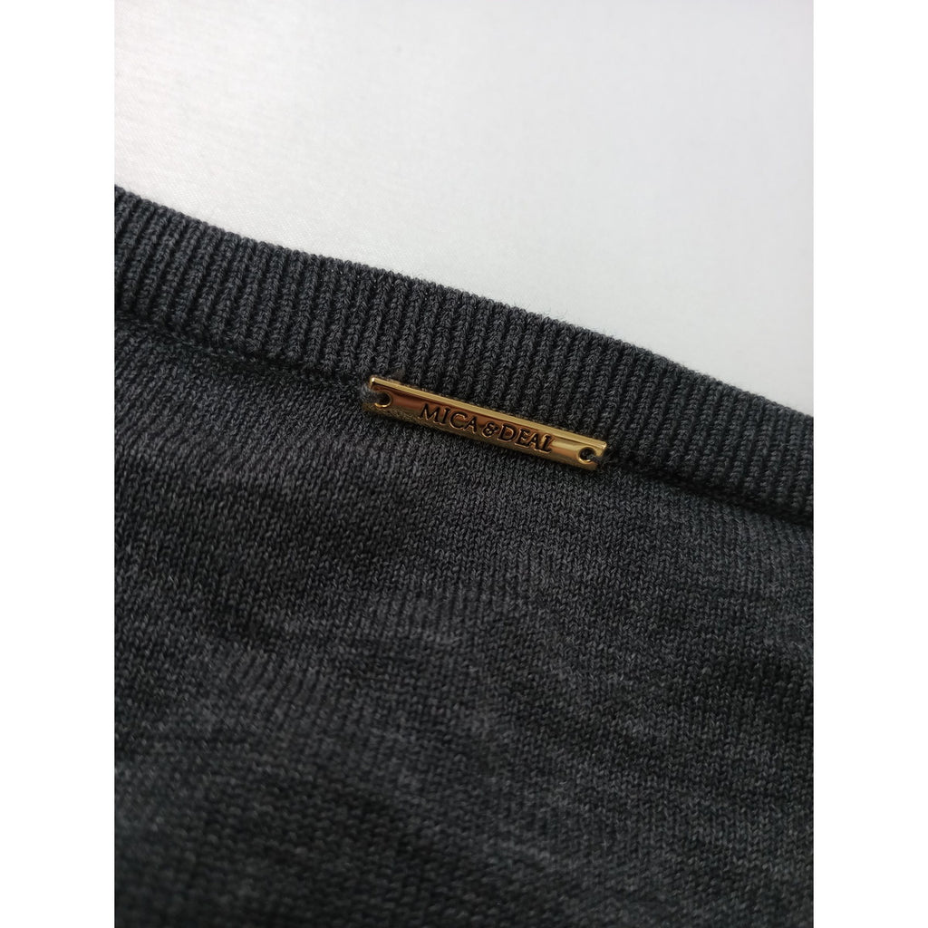 26SS  MICA & DEAL マイカ＆ディール  ショート ニット T-shirt  Tシャツ トップス  グレー FREE【中古】