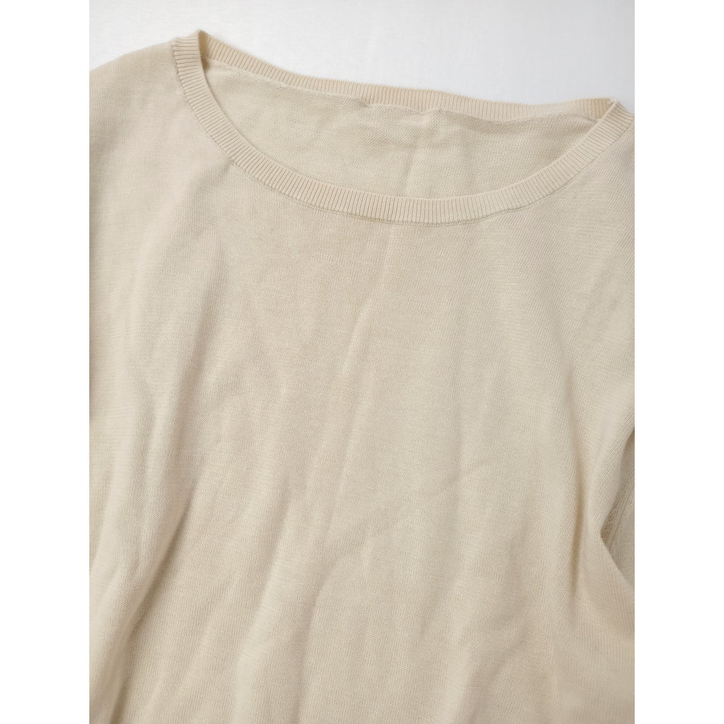 26SS  MICA & DEAL マイカ＆ディール  ショート ニット T-shirt  Tシャツ トップス  ベージュ FREE【中古】