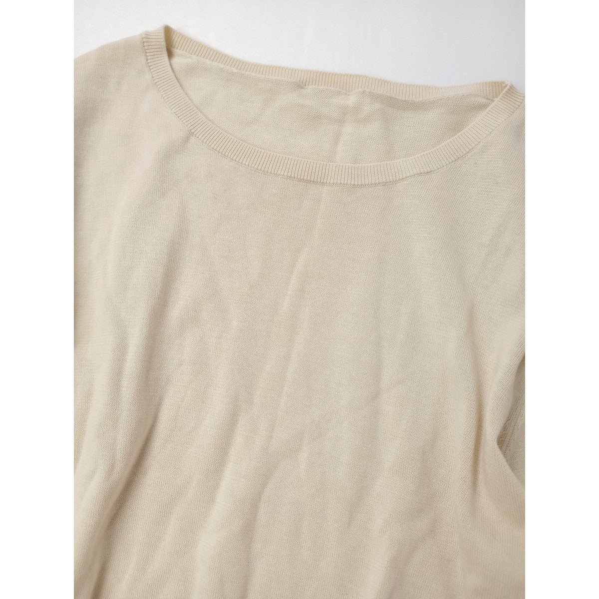 26SS  MICA & DEAL マイカ＆ディール  ショート ニット T-shirt  Tシャツ トップス  ベージュ FREE【中古】