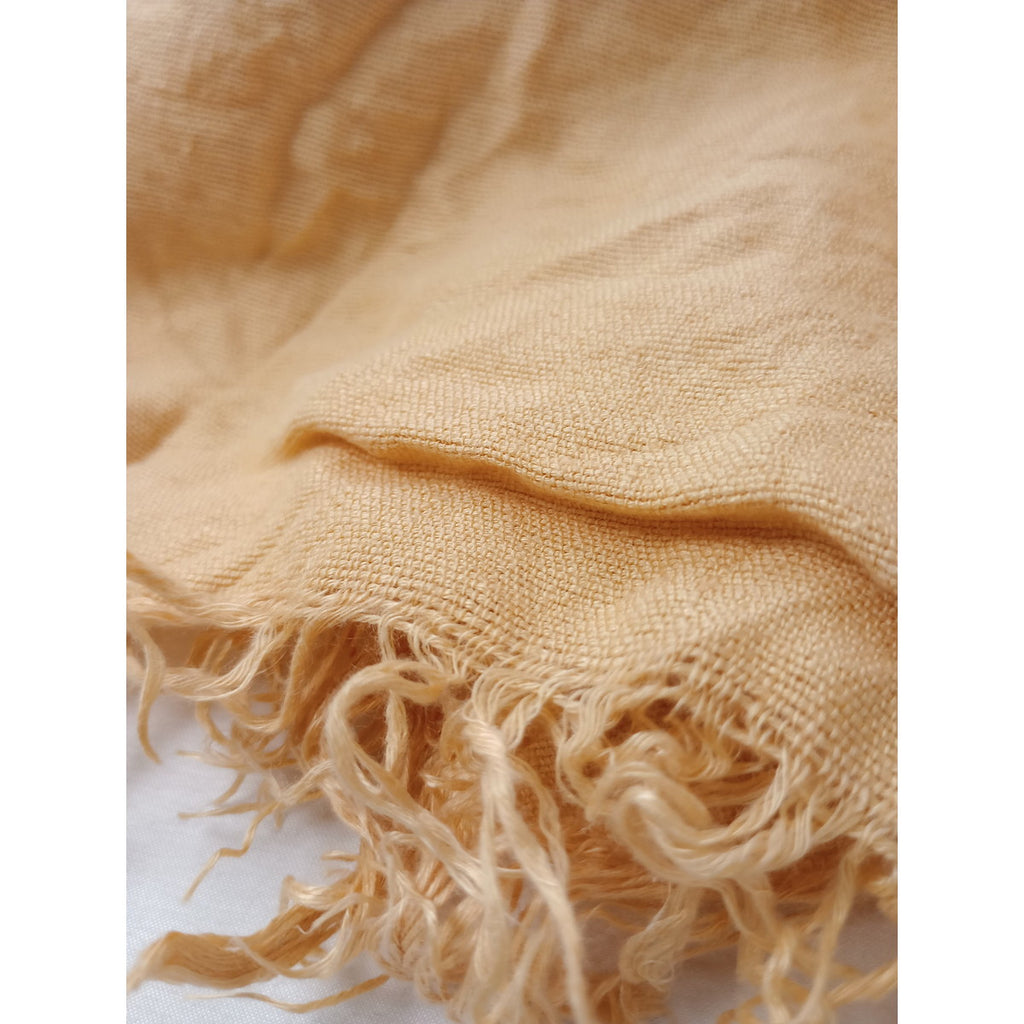 ASAUCE MELER  アソースメレ  リネン  100％  大判 ストール   イエロー 【中古】