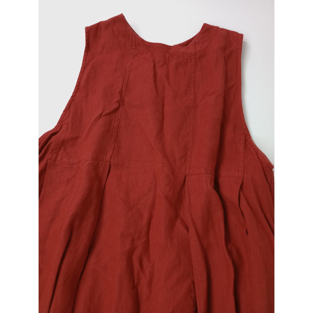 nest Robe  ネストローブ  ノースリーブ  ロング ワンピース  リネン  麻  100％ 赤 【中古】