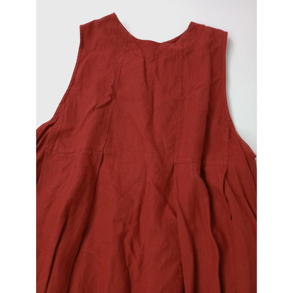 nest Robe  ネストローブ  ノースリーブ  ロング ワンピース  リネン  麻  100％ 赤 【中古】