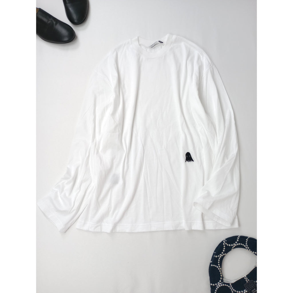 26SS mina perhonen ミナペルホネン troll ロングスリーブプルオーバー 長袖 Tシャツ ロンT カットソー トップス 白  M 【中古】