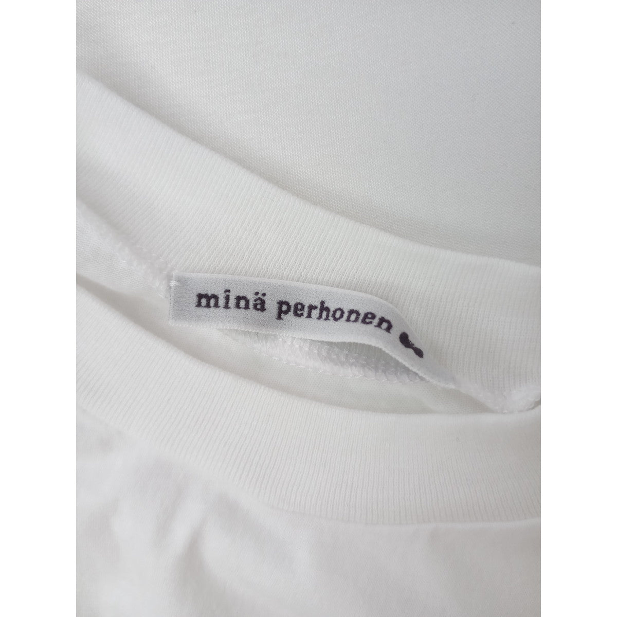 26SS mina perhonen ミナペルホネン troll ロングスリーブプルオーバー 長袖 Tシャツ ロンT カットソー トップス 白  M 【中古】
