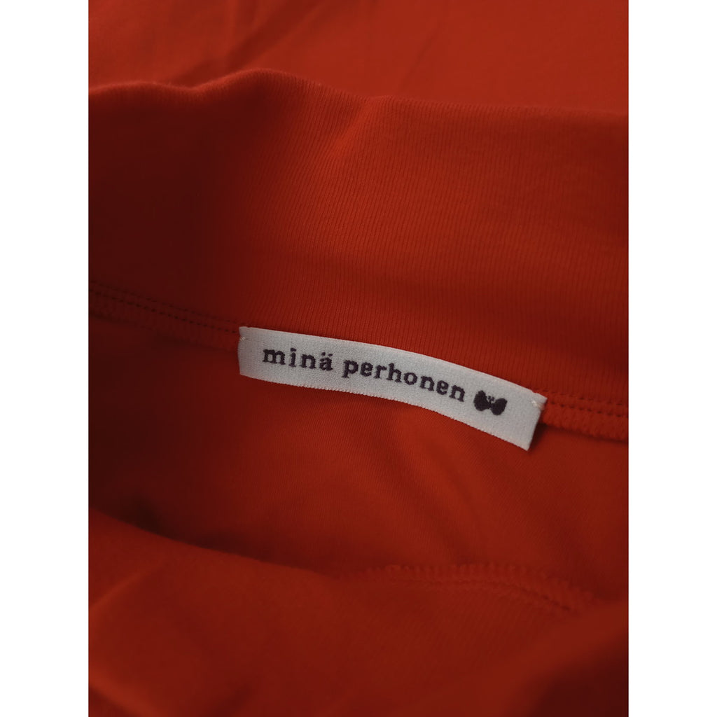 mina perhonen ミナペルホネン painter's palette レース付き モックネック長袖 カットソー  トップス 赤 【中古】