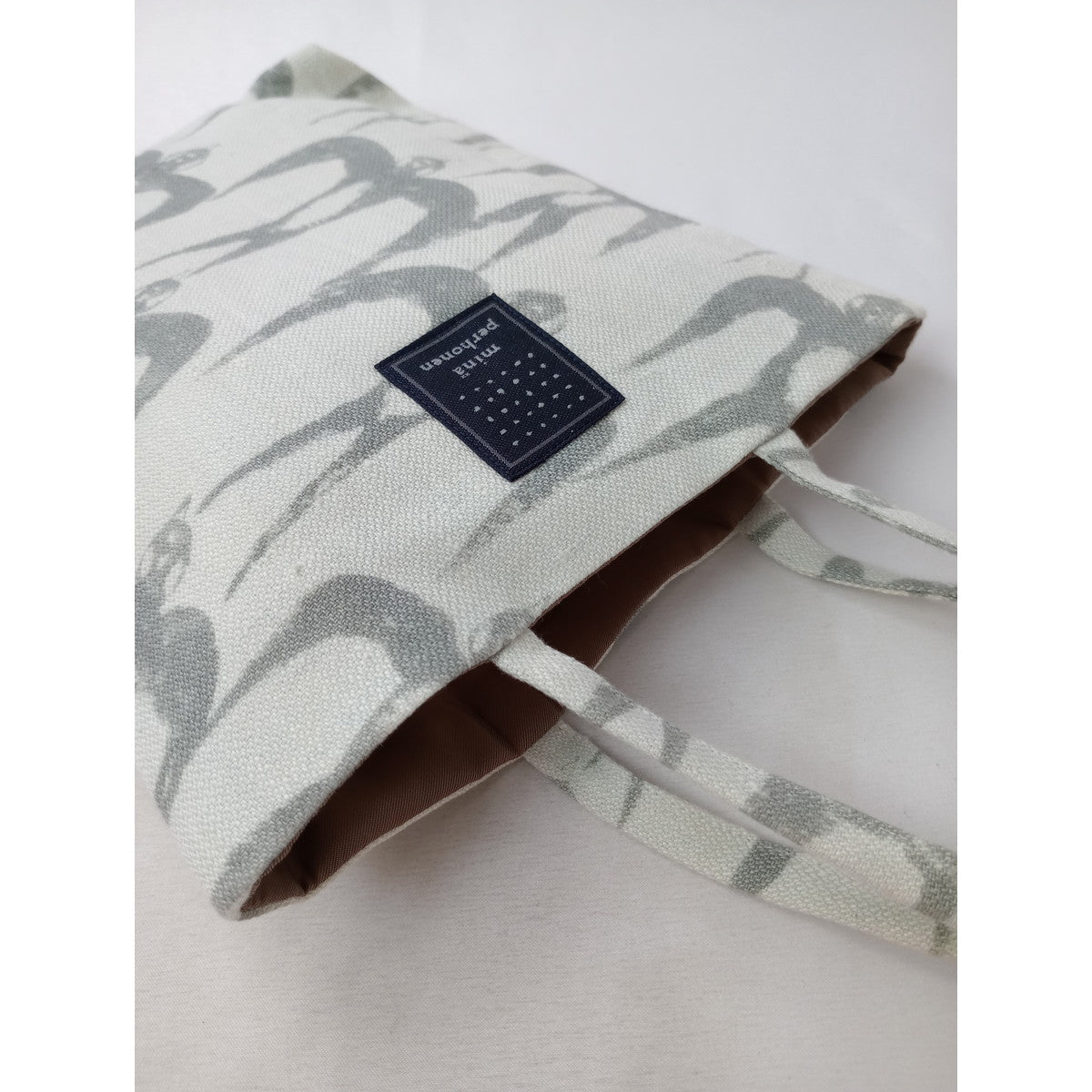 mina perhonen ミナペルホネン hello swallow toast bag トースト バッグ 白グレー 【中古】