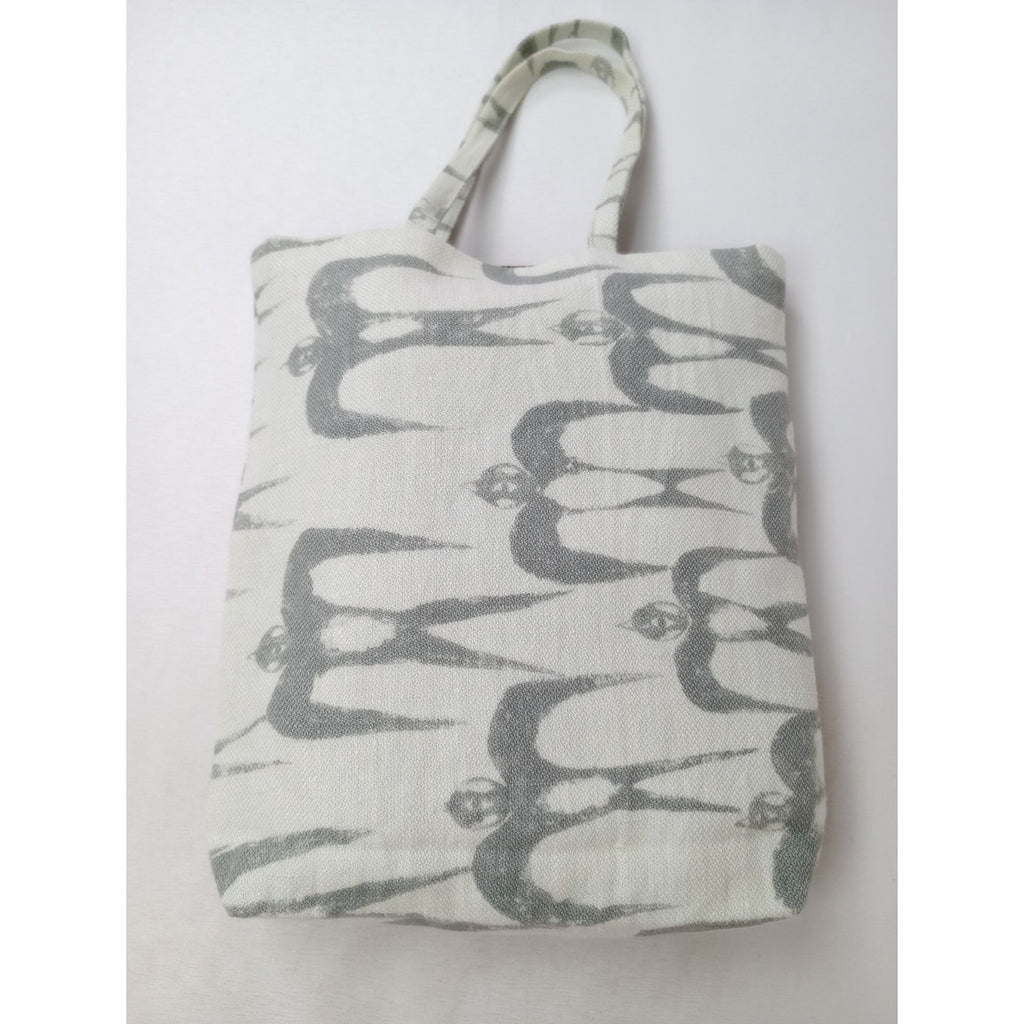 mina perhonen ミナペルホネン hello swallow toast bag トースト バッグ 白グレー 【中古】