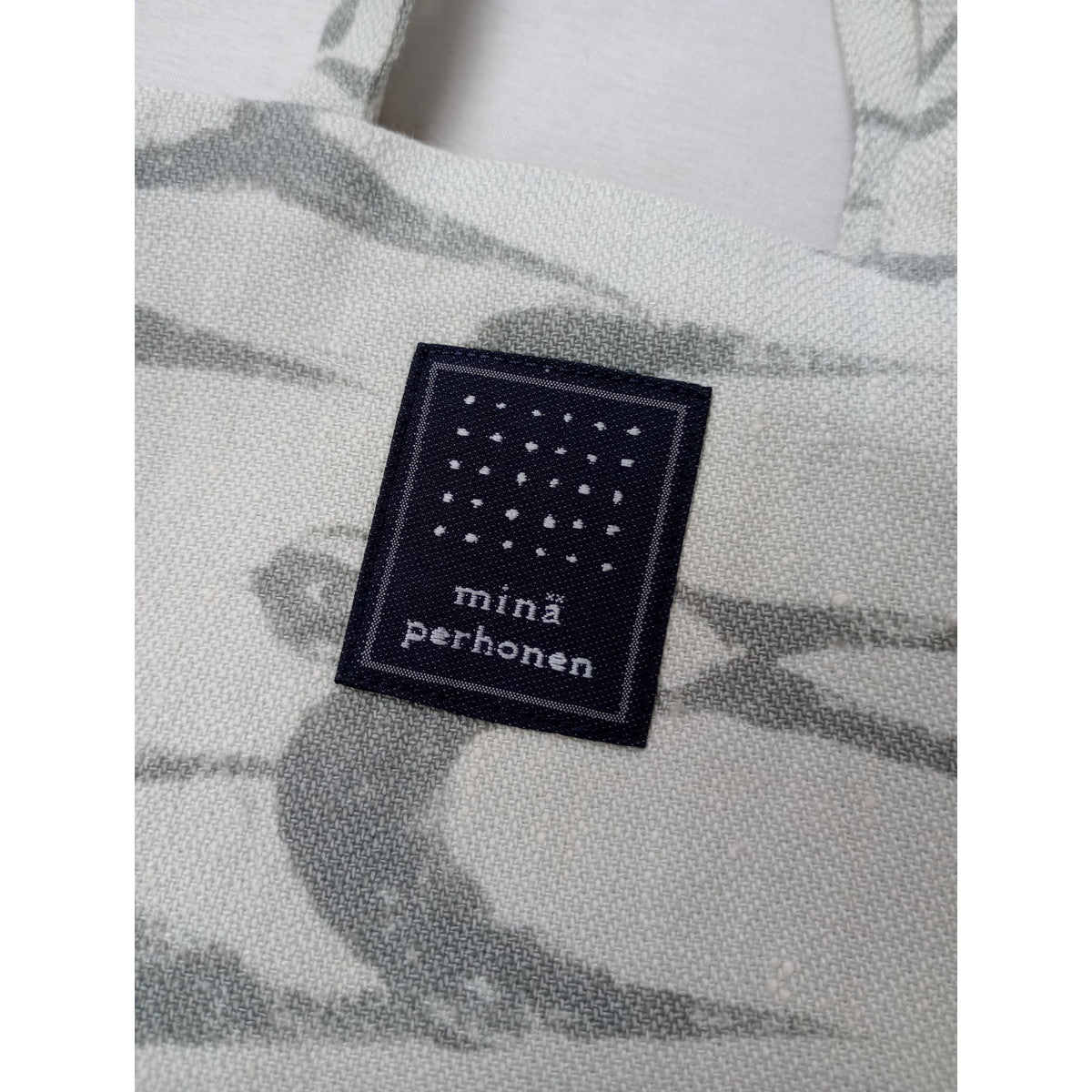 mina perhonen ミナペルホネン hello swallow toast bag トースト バッグ 白グレー 【中古】